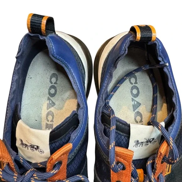 Coach Shoes Mens Size 11 Blue Suede Mesh Comfort‎ Lace Up Sneakers G4939 - Picture 4 of 11